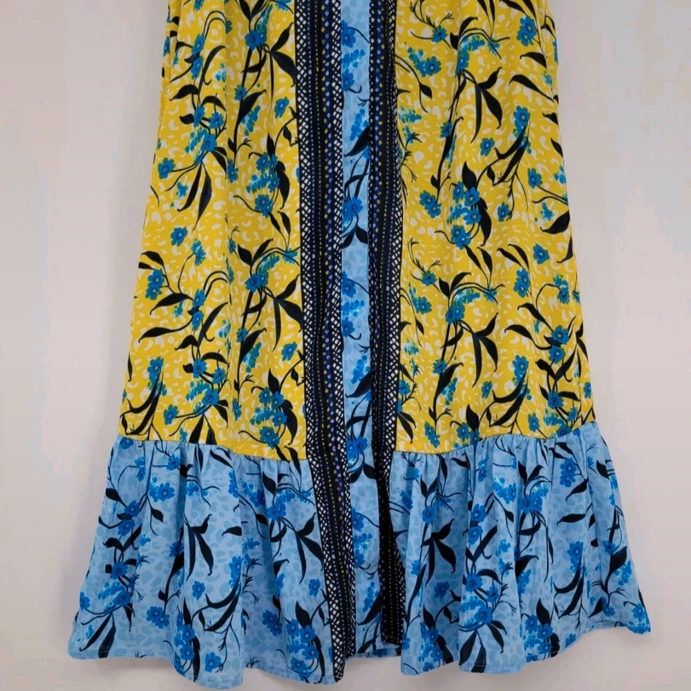 GORGEOUS Eliane Rose Summer Floral Sleeveless Dress - Yellow and Blue - Picture 3 of 7